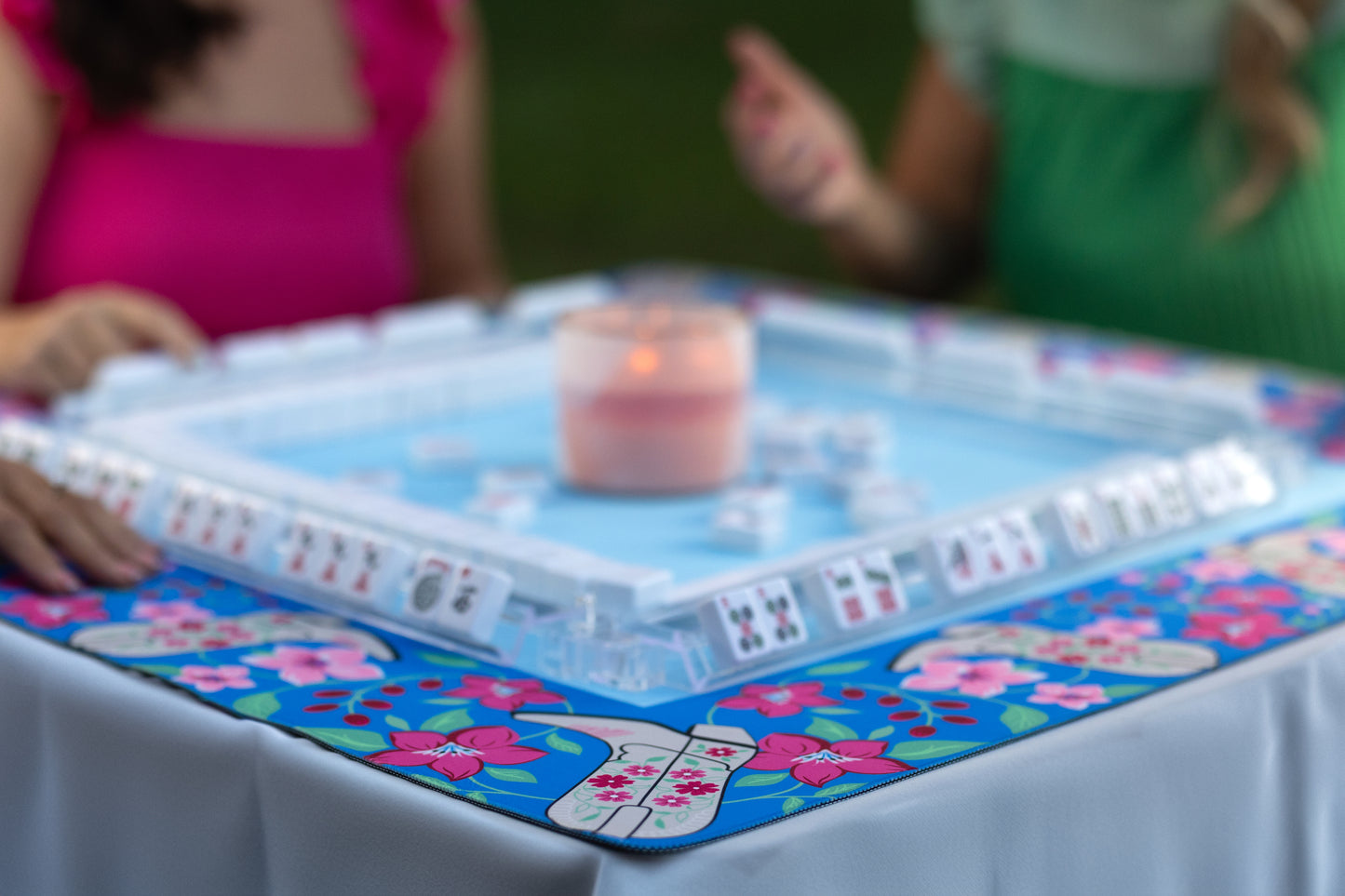 Mahjong Mat - Blue Cowboy Boot