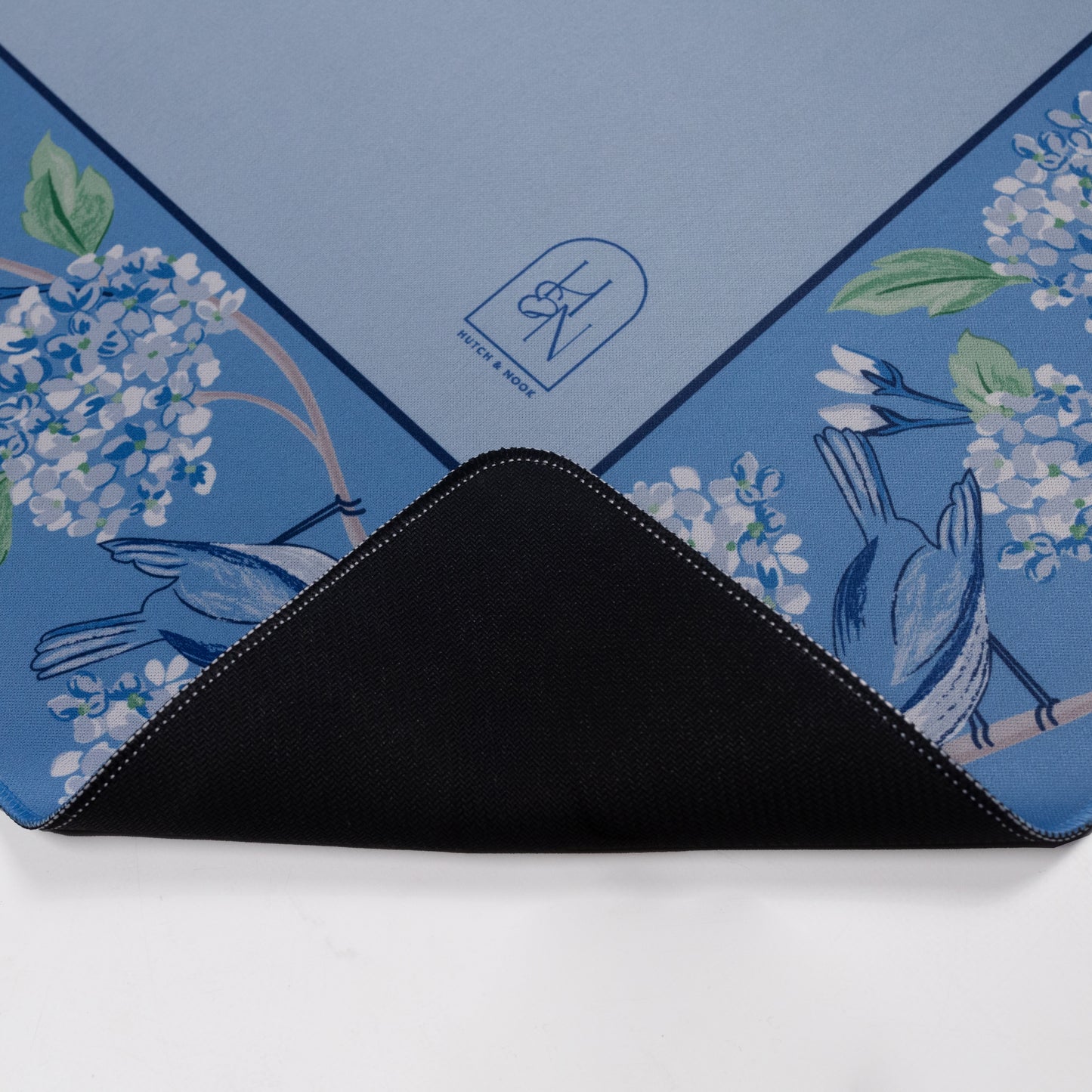 Mahjong Mat - Blue & White Bird