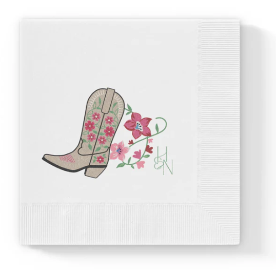 Paper Cocktail Napkins - Cowboy Boot
